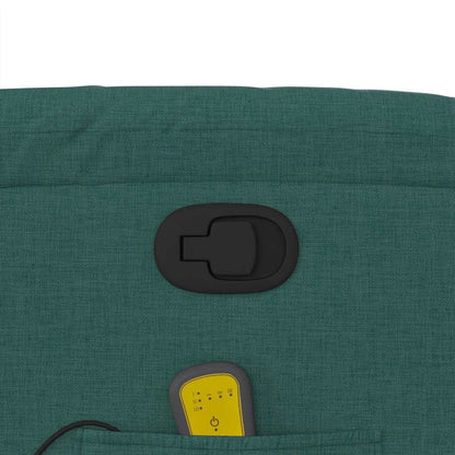 Poltrona Massaggiante Reclinabile Verde Scuro in Tessuto - homemem39