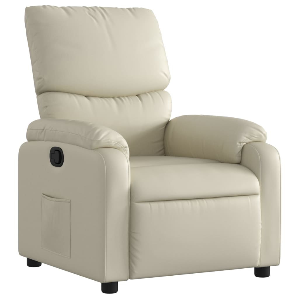 Poltrona Reclinabile Crema in Similpelle | homemem39
