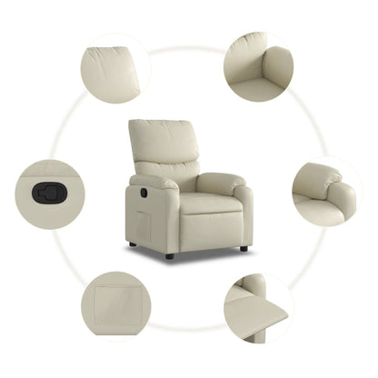 Poltrona Reclinabile Crema in Similpelle | homemem39