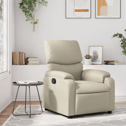 Poltrona Reclinabile Crema in Similpelle | homemem39