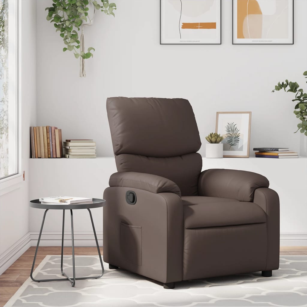 Poltrona Reclinabile Marrone in Similpelle | homemem39