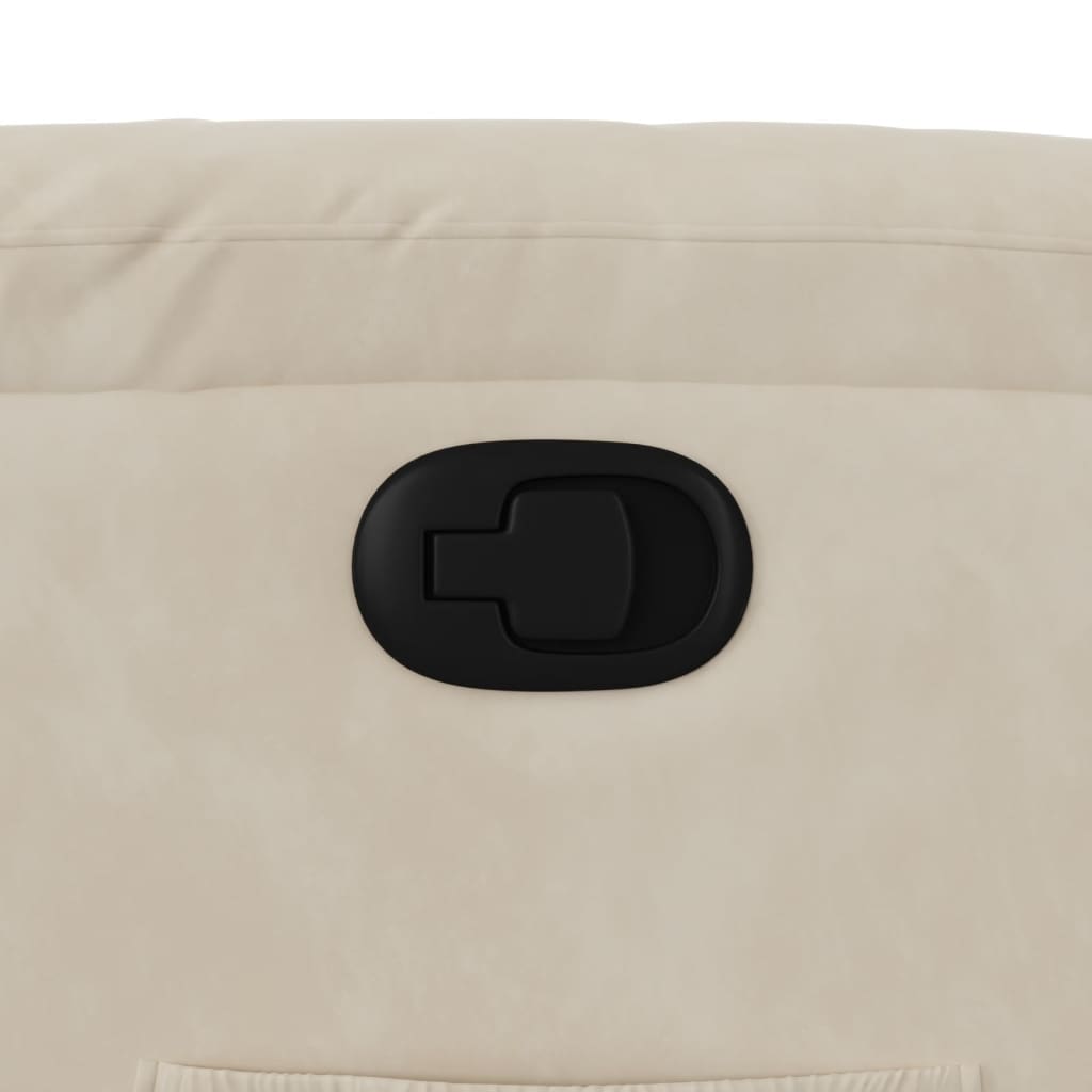 Poltrona Reclinabile Beige in Tessuto di Microfibra - homemem39