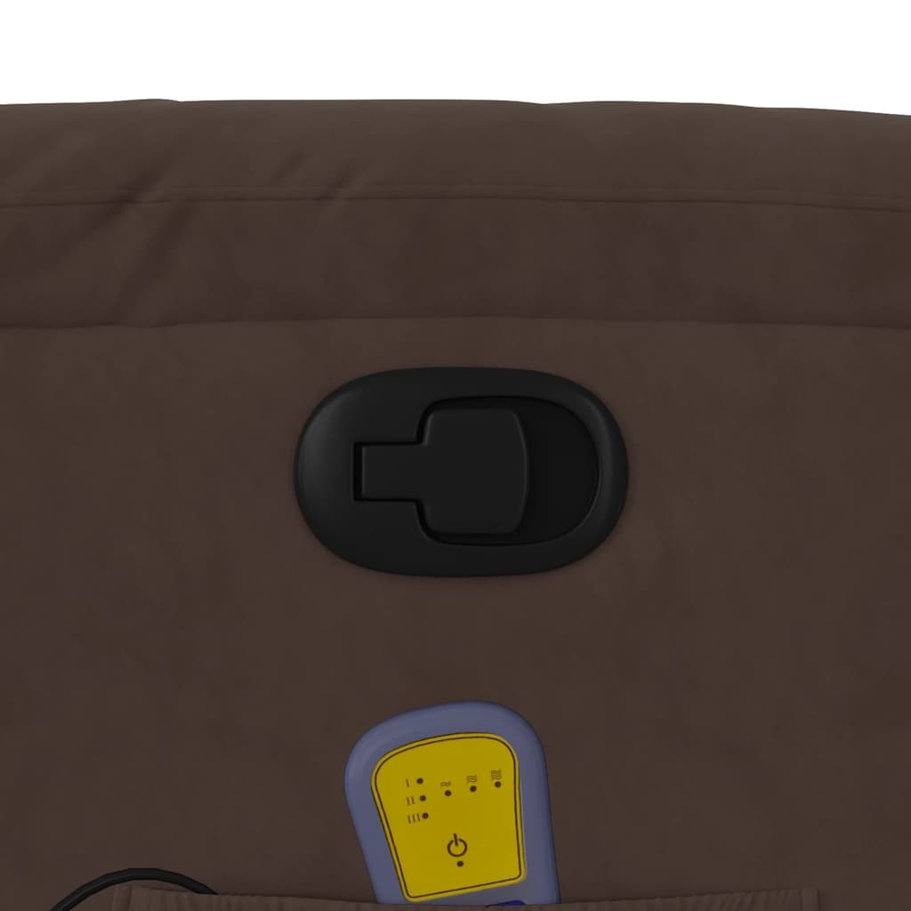 Poltrona Reclinabile Massaggiante Marrone Tessuto di Microfibra - homemem39