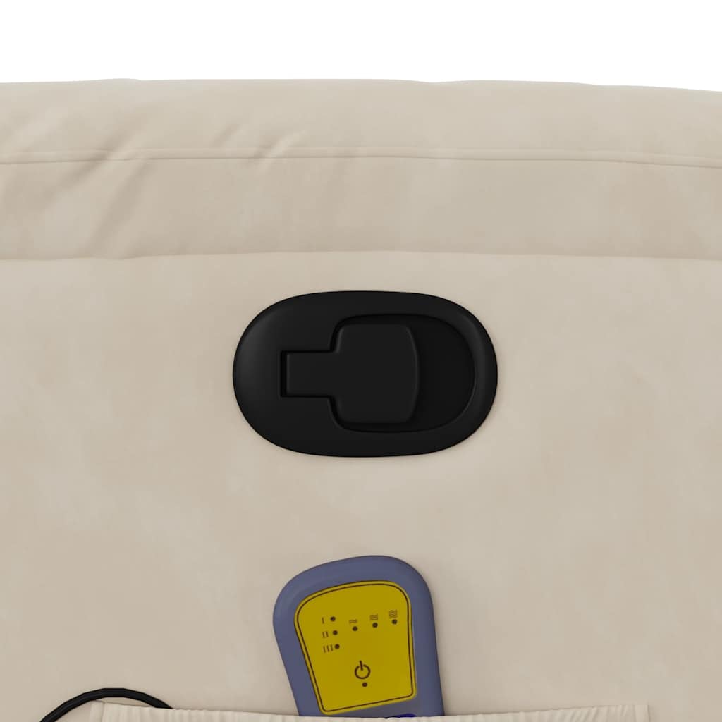 Poltrona Massaggiante Reclinabile Beige in Tessuto Microfibra
