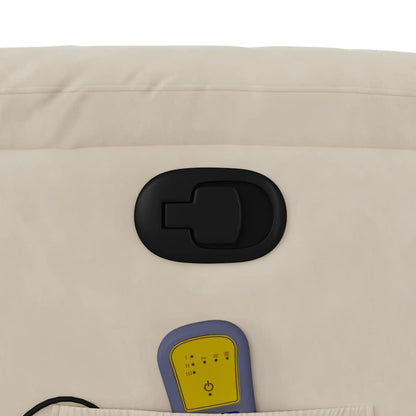Poltrona Massaggiante Reclinabile Beige in Tessuto Microfibra