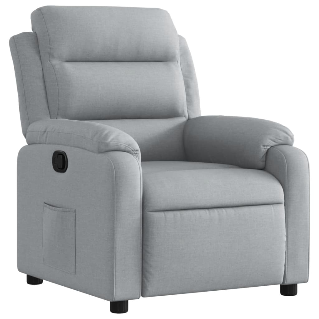 Poltrona Reclinabile in Tessuto Grigio Chiaro | homemem39