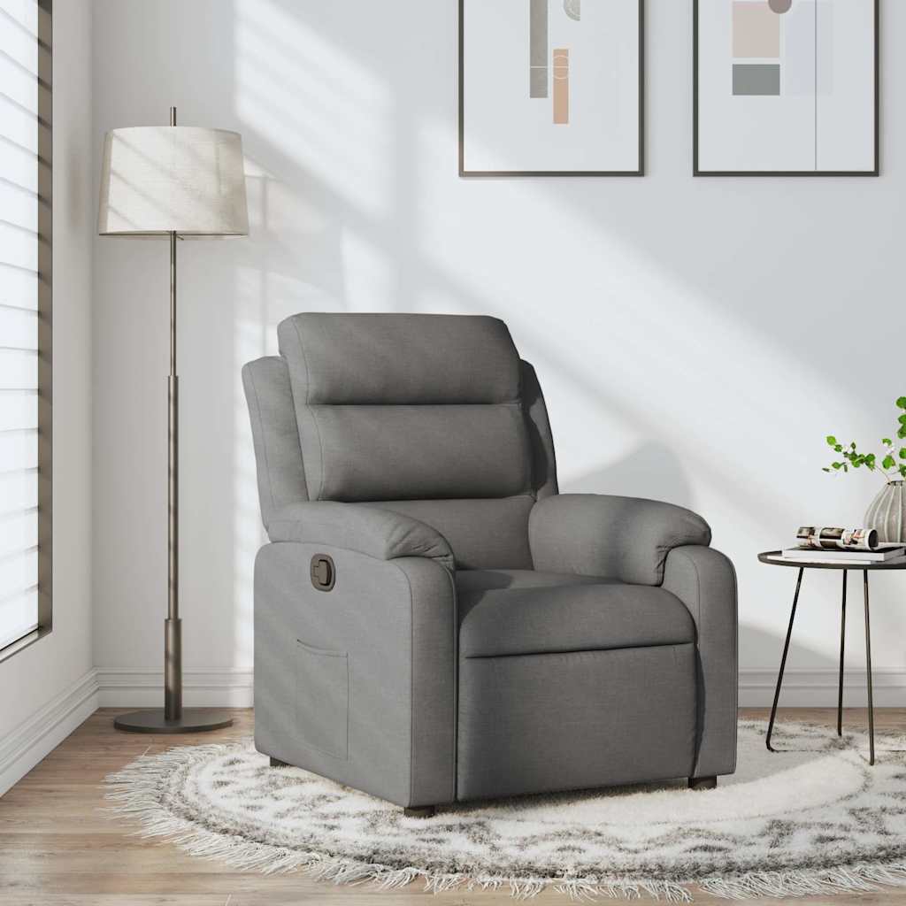 Poltrona Reclinabile in Tessuto Grigio Scuro | homemem39