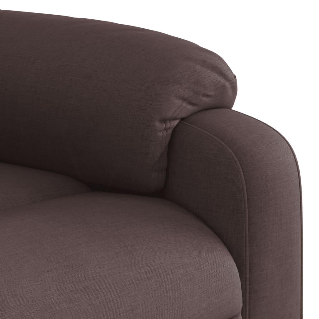 Dark Brown Reclining Armchair in Fabric