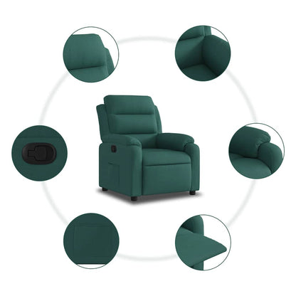 Poltrona Reclinabile in Tessuto Verde Scuro | homemem39
