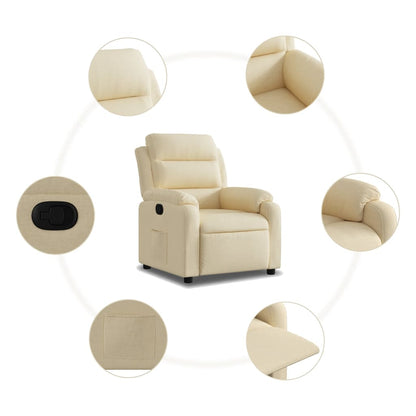 Poltrona Reclinabile in Tessuto Crema | homemem39