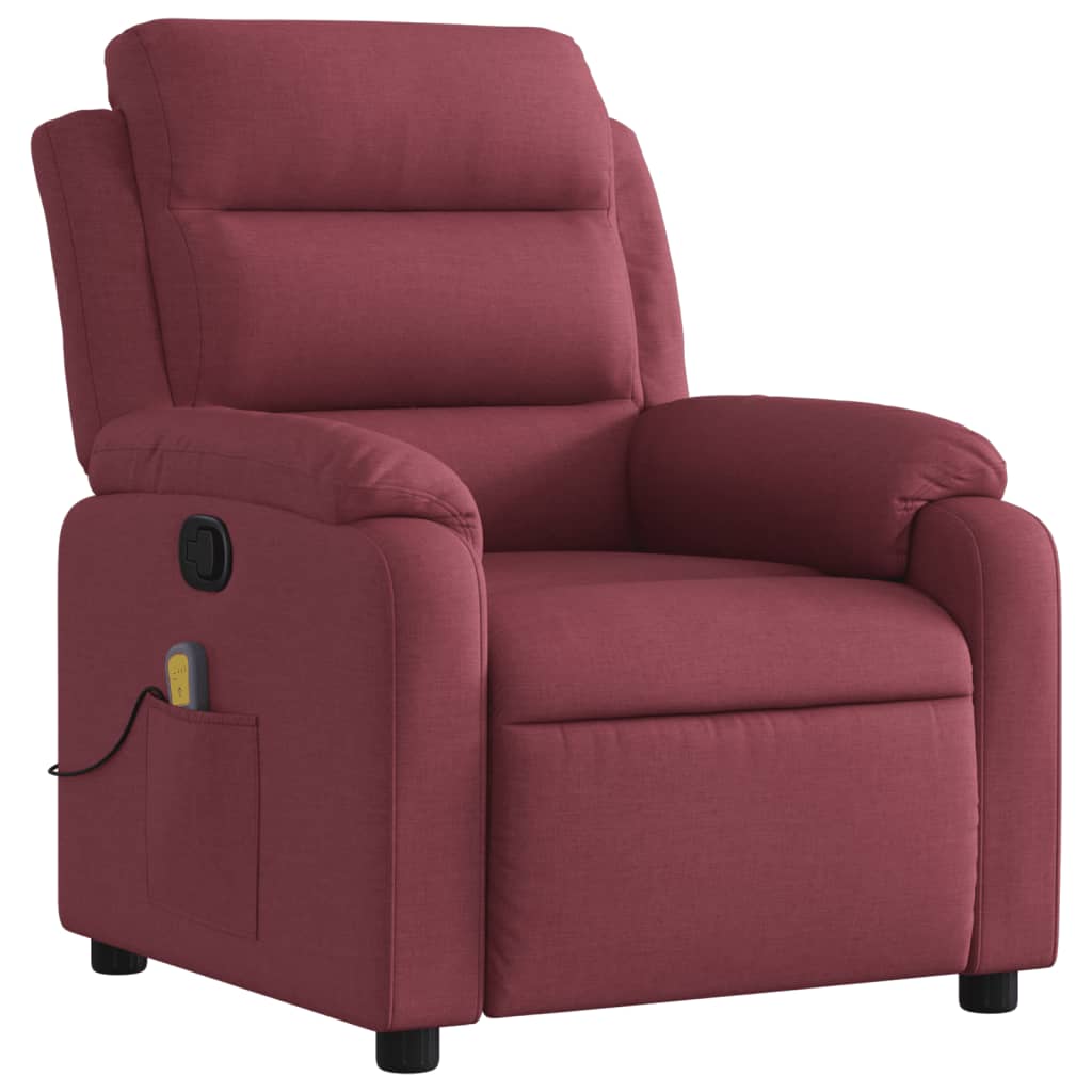 Wine Red Reclining Massage Chair in Fabric