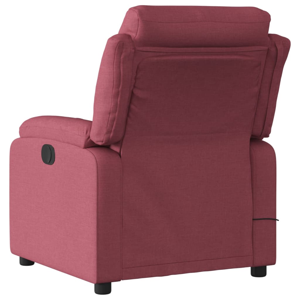 Wine Red Reclining Massage Chair in Fabric