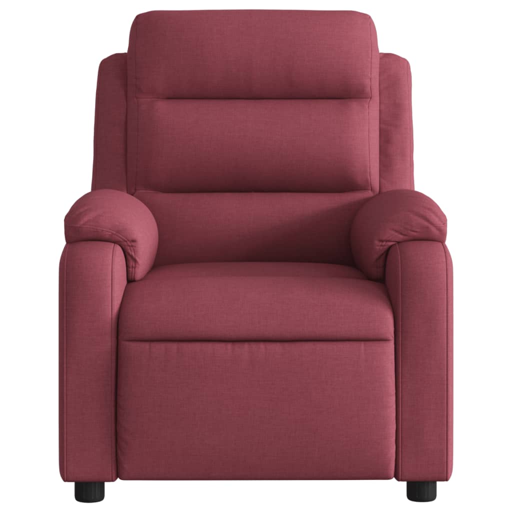 Wine Red Reclining Massage Chair in Fabric