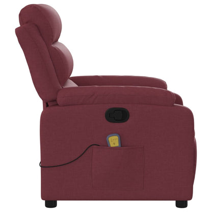 Wine Red Reclining Massage Chair in Fabric