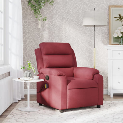 Wine Red Reclining Massage Chair in Fabric