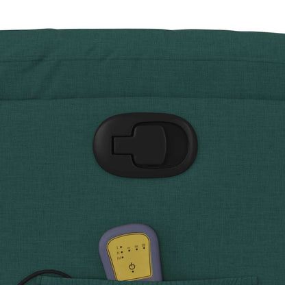 Poltrona Massaggiante Reclinabile Verde Scuro in Tessuto - homemem39