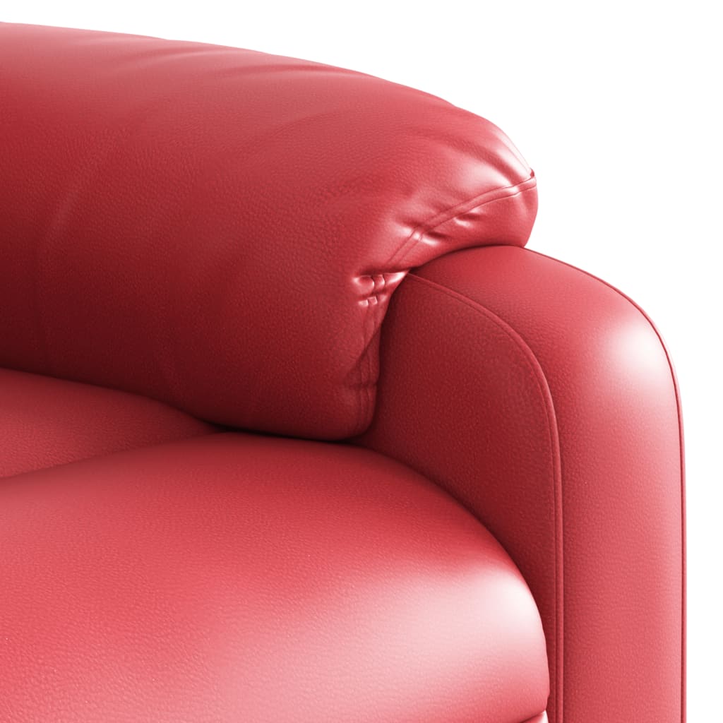 Poltrona Reclinabile Rossa in Similpelle | homemem39