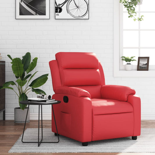 Poltrona Reclinabile Rossa in Similpelle | homemem39