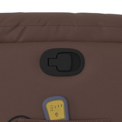 Poltrona Massaggiante Reclinabile marrone in Similpelle