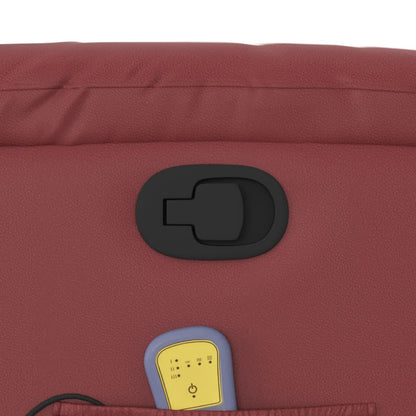 Poltrona Massaggiante Reclinabile Rosso vino in Similpelle - homemem39