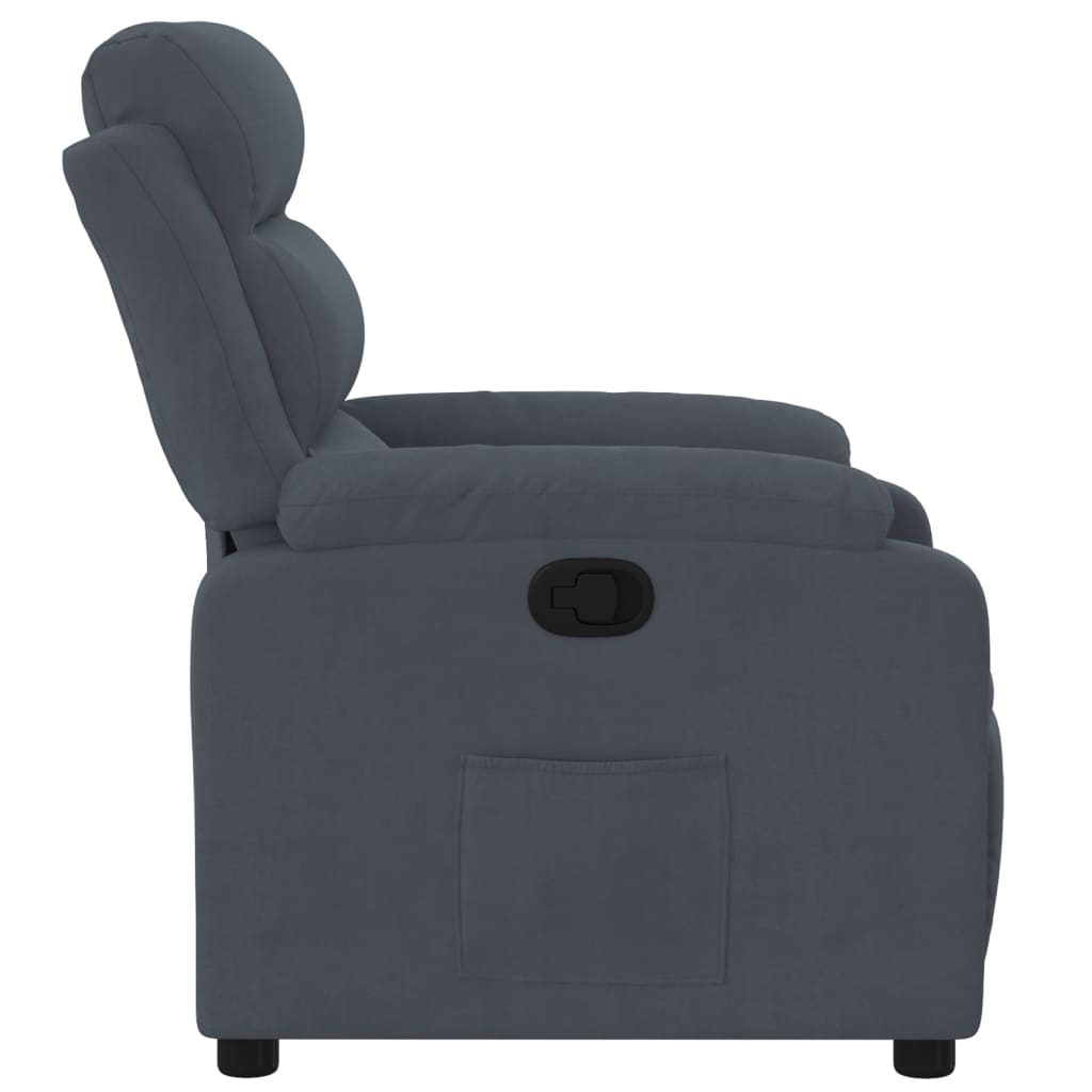 Poltrona Reclinabile Grigio Scuro in Velluto | homemem39