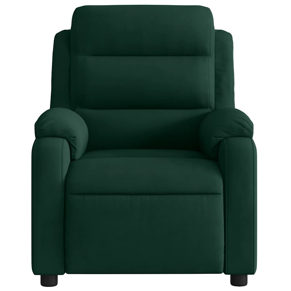 Poltrona Reclinabile Verde Scuro in Velluto | homemem39