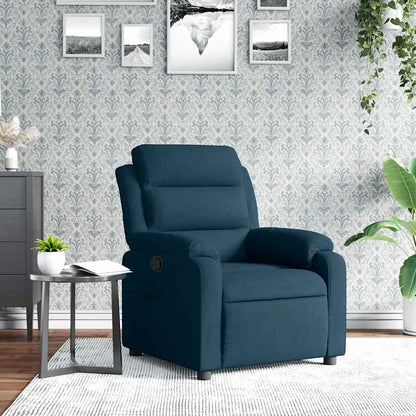 Poltrona Reclinabile Blu in Velluto | homemem39