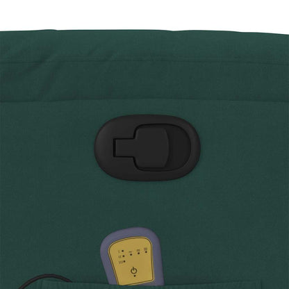 Poltrona Massaggiante Reclinabile Verde Scuro in Velluto - homemem39