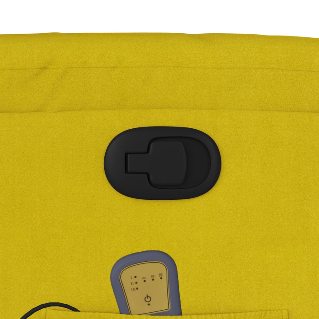 Poltrona Massaggiante Reclinabile Gialla in Velluto - homemem39