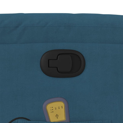 Poltrona Massaggiante Reclinabile Blu in Velluto - homemem39