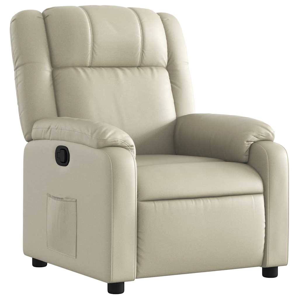 Poltrona Reclinabile Crema in Similpelle | homemem39