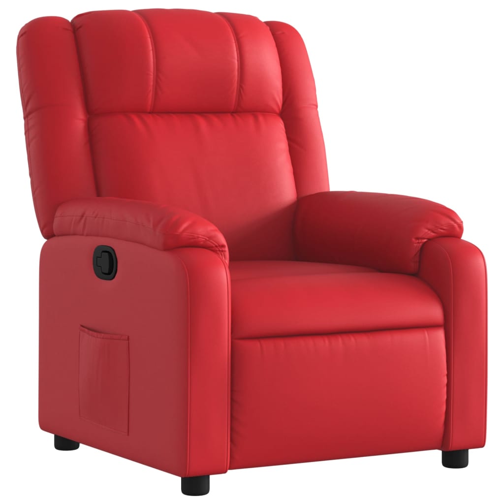Poltrona Reclinabile Rossa in Similpelle | homemem39