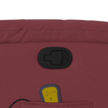 Poltrona Massaggiante Reclinabile Rosso vino in Similpelle - homemem39