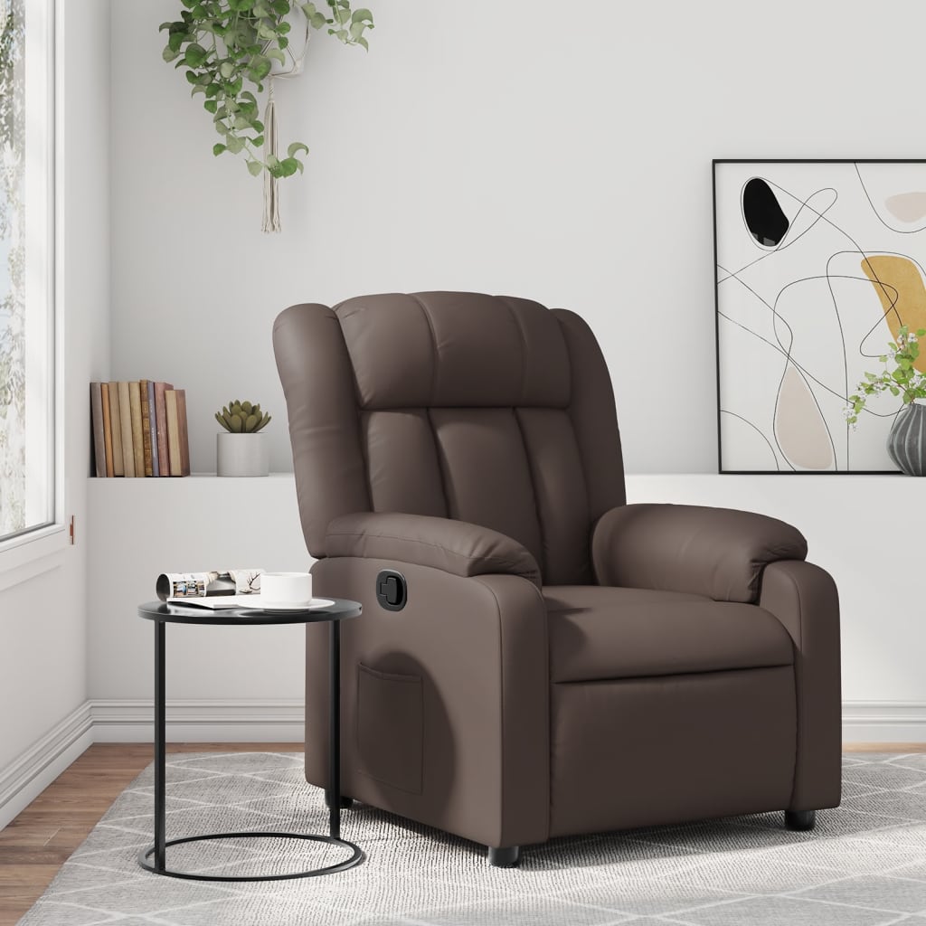 Poltrona Reclinabile Marrone in Similpelle | homemem39