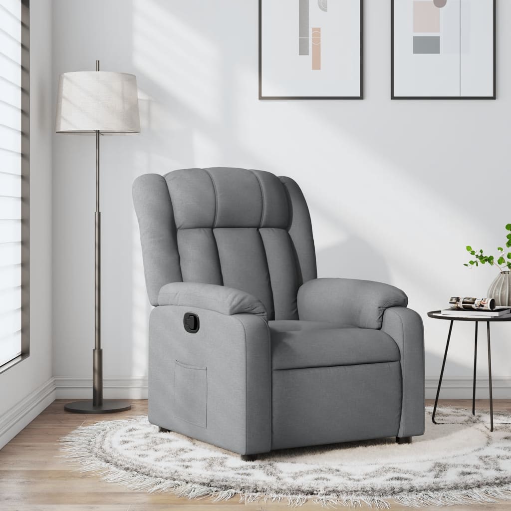 Poltrona Reclinabile in Tessuto Grigio Chiaro | homemem39