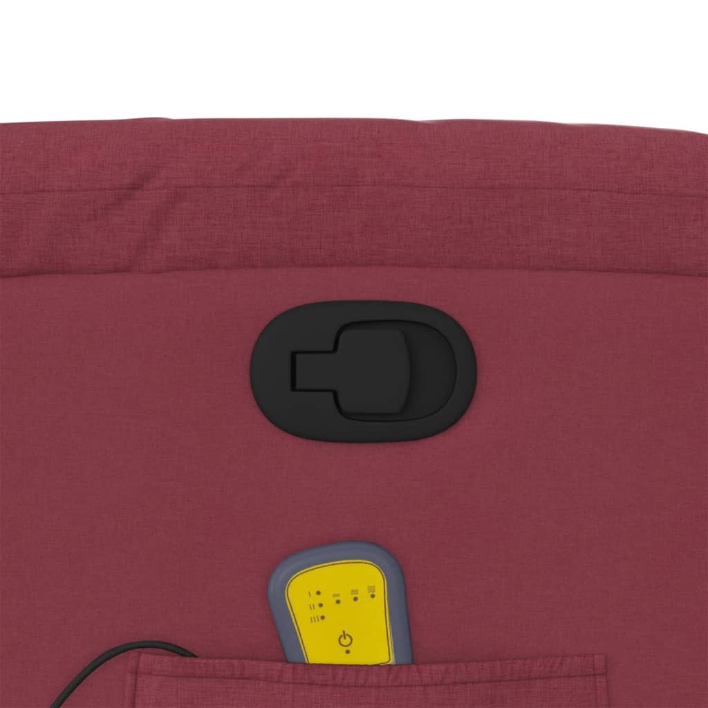 Poltrona Massaggiante Reclinabile Rosso Vino in Tessuto - homemem39