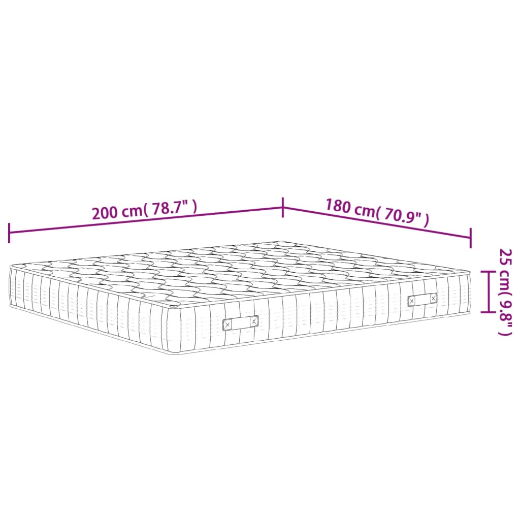 Materasso a Molle Insacchettate Medio Rigido 180x200 cm - homemem39