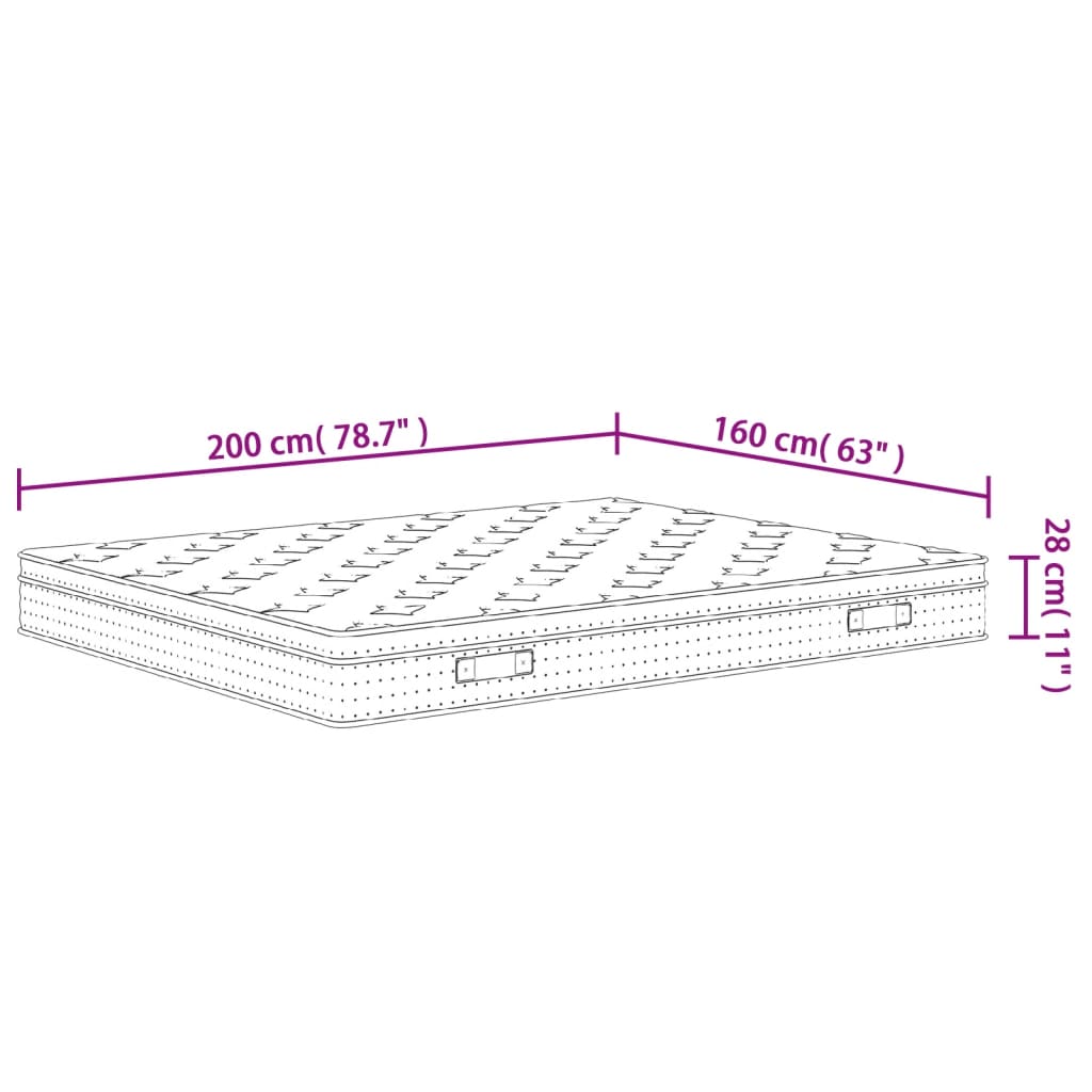 Materasso a Molle Insacchettate Medio Plus 160x200cm Super King - homemem39