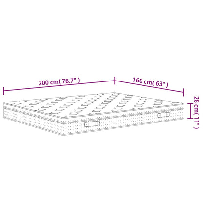 Materasso a Molle Insacchettate Medio Plus 160x200cm Super King - homemem39