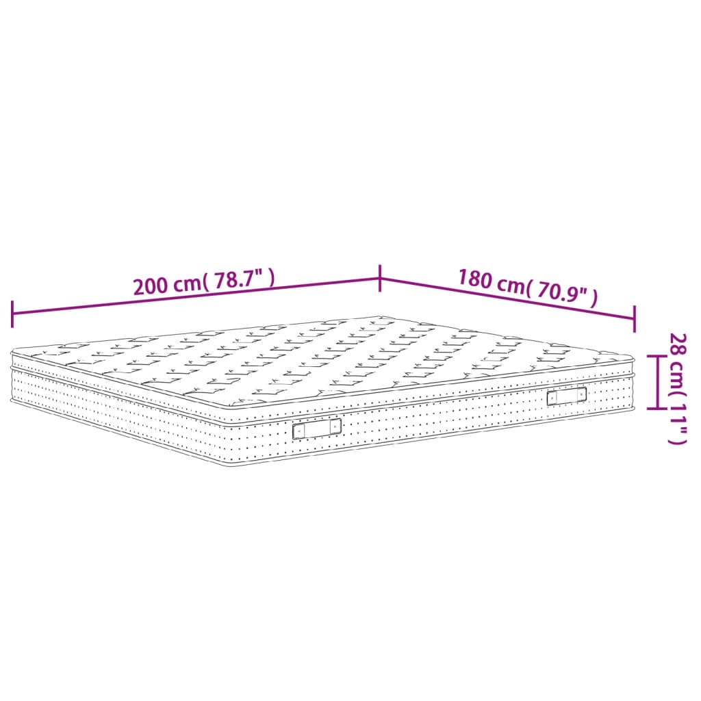 Materasso a Molle Insacchettate Medio Plus 180x200 cm - homemem39