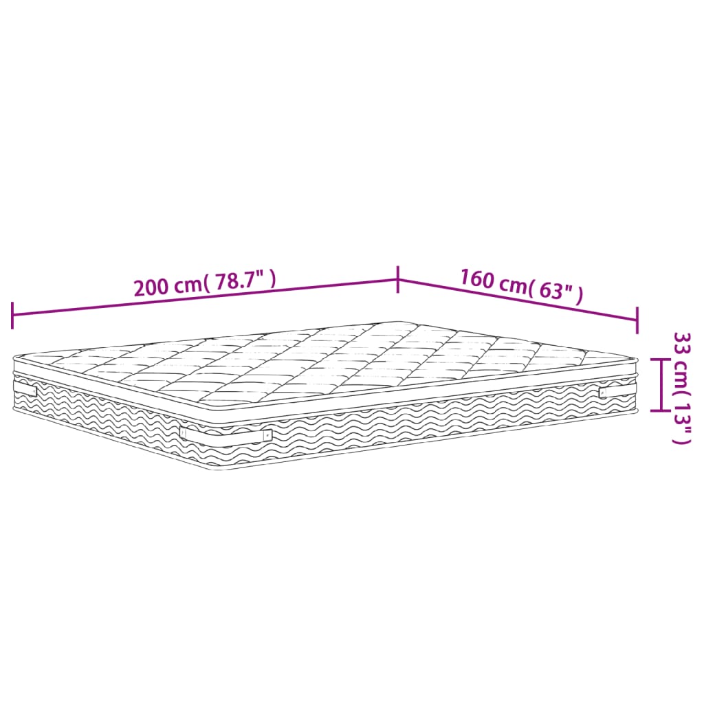 Materasso a Molle Insacchettate Medio Plus 160x200cm Super King - homemem39