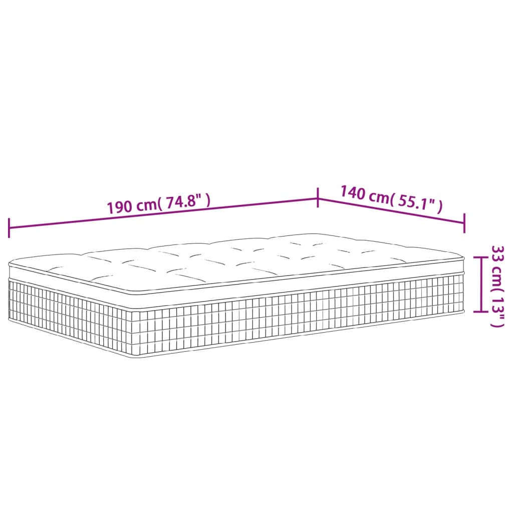 Materasso a Molle Insacchettate Medio Rigido 140x190 cm - homemem39