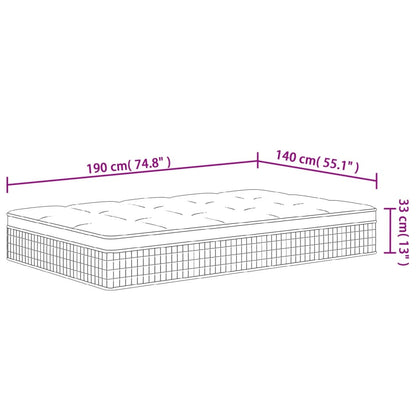 Materasso a Molle Insacchettate Medio Rigido 140x190 cm - homemem39