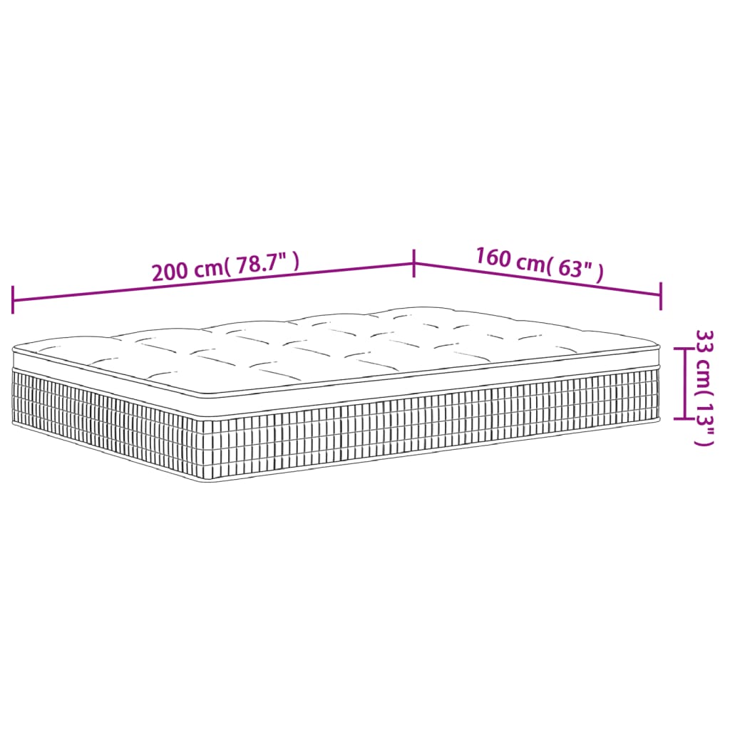 Materasso a Molle Insacchettate Medio Plus 160x200cm Super King