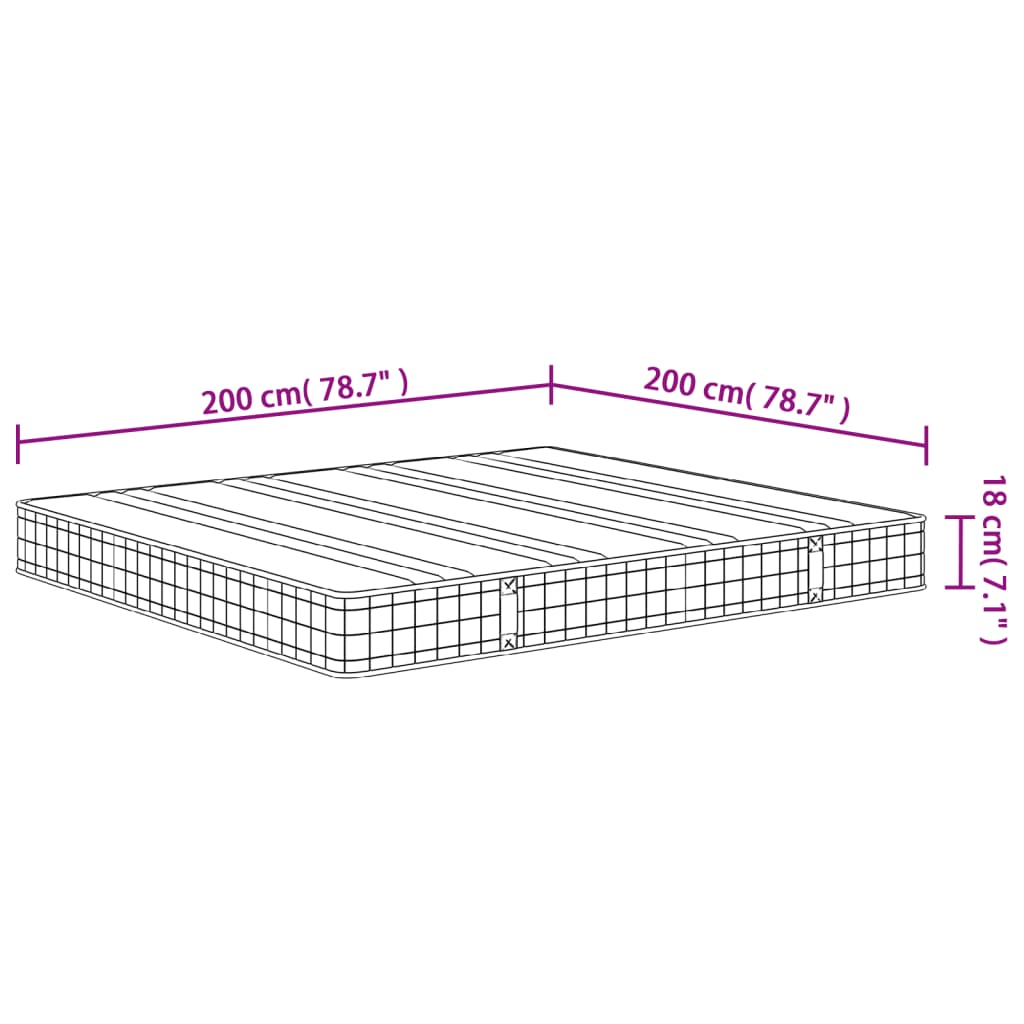 Materasso a Molle Bonnel Medio 200x200 cm - homemem39