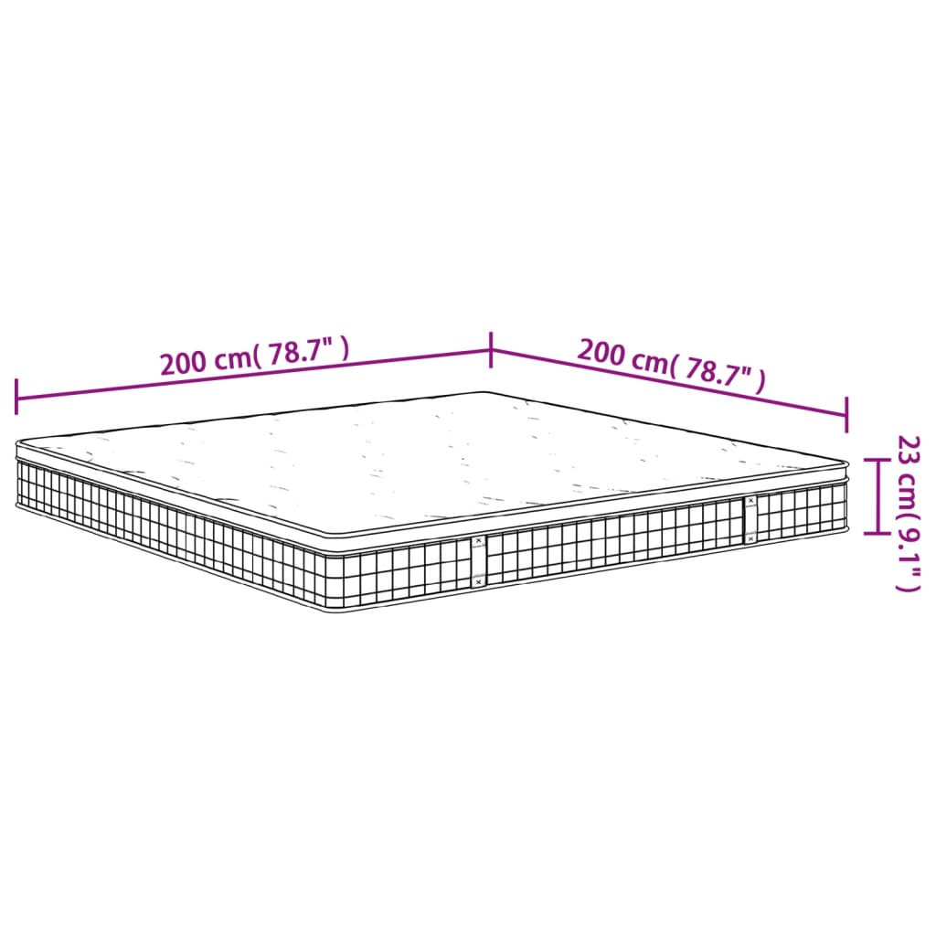 Materasso a Molle Bonnel Medio 200x200 cm King Size - homemem39