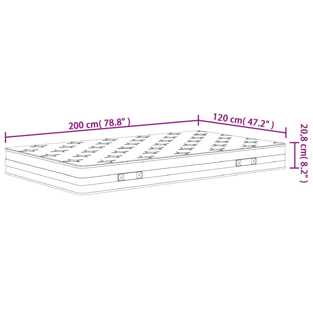 Materasso a Molle Bonnel Medio 120x200 cm - homemem39