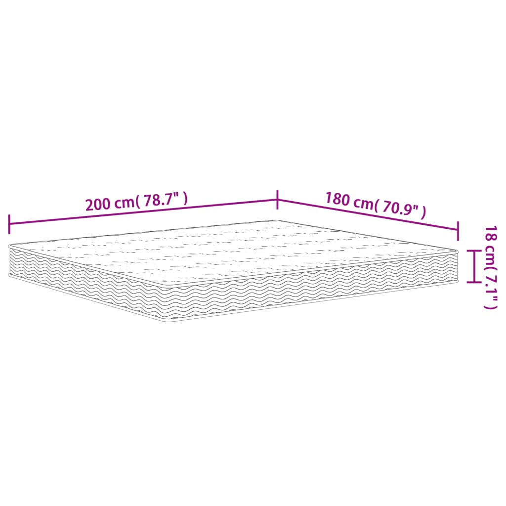 Materasso a Molle Bonnel Medio 180x200 cm - homemem39