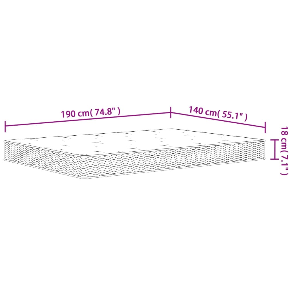 Materasso a Molle Bonnel Medio 140x190 cm - homemem39