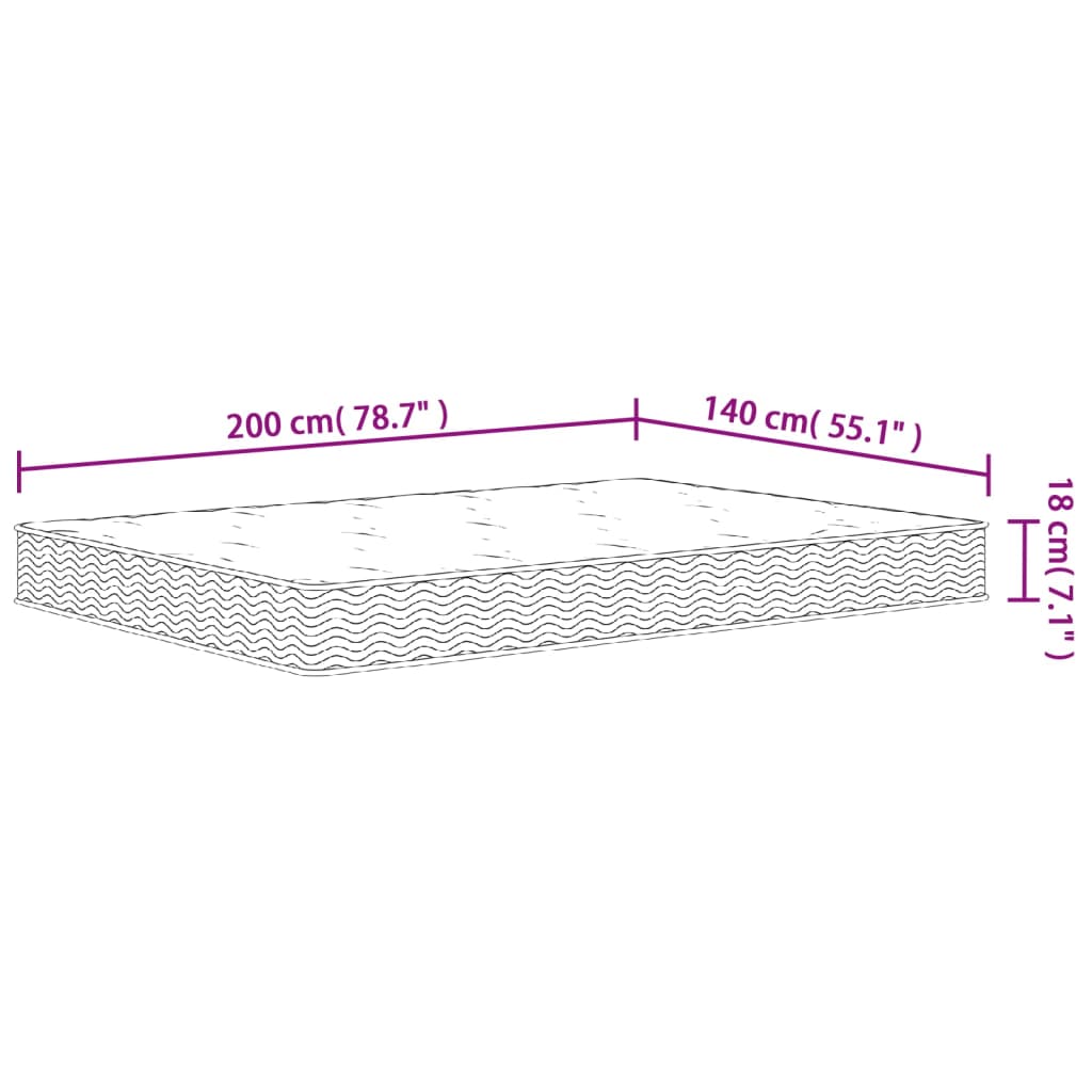 Materasso a Molle Bonnel Medio 140x200 cm - homemem39